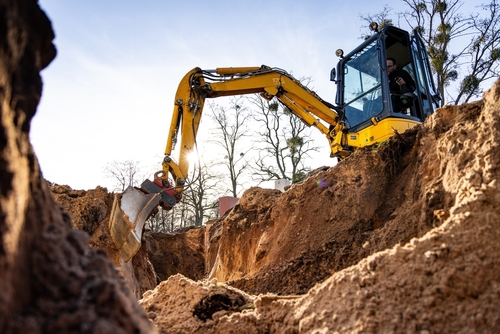 Heavy machinery on construction site